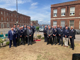 41 Years To The Day Hms Glamorgan Returned Home To Portsmouth Members Of The Ship S Company Gather To Unveil A Plaque Remembering Lost Shipmates In The Royal Naval Association S Memorial Garden