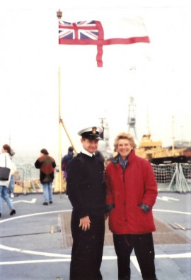 Photo 5 Stuart Ramsden And His Mother On The Flight Deck Of Hms Westminster In Pompey Harbour Around 1994