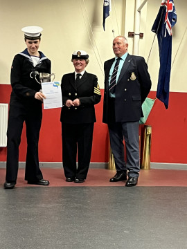 Presentation Of Cadet Of The Year With The Rna Cup